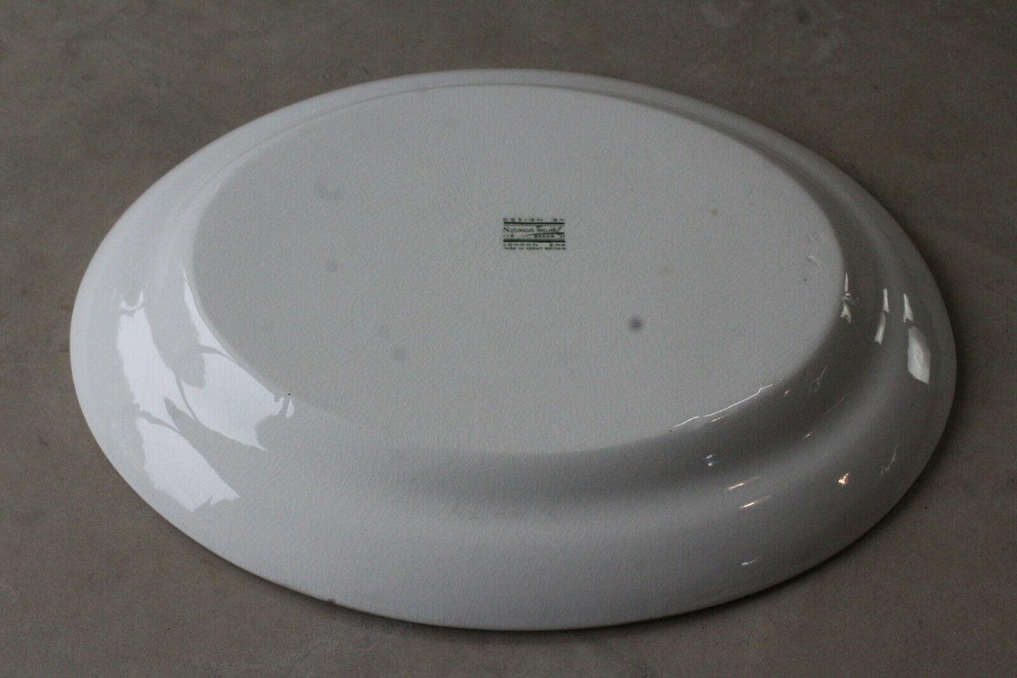 Norman Franks Baker Street Blue & White Oval Serving Plate - Kernow Furniture