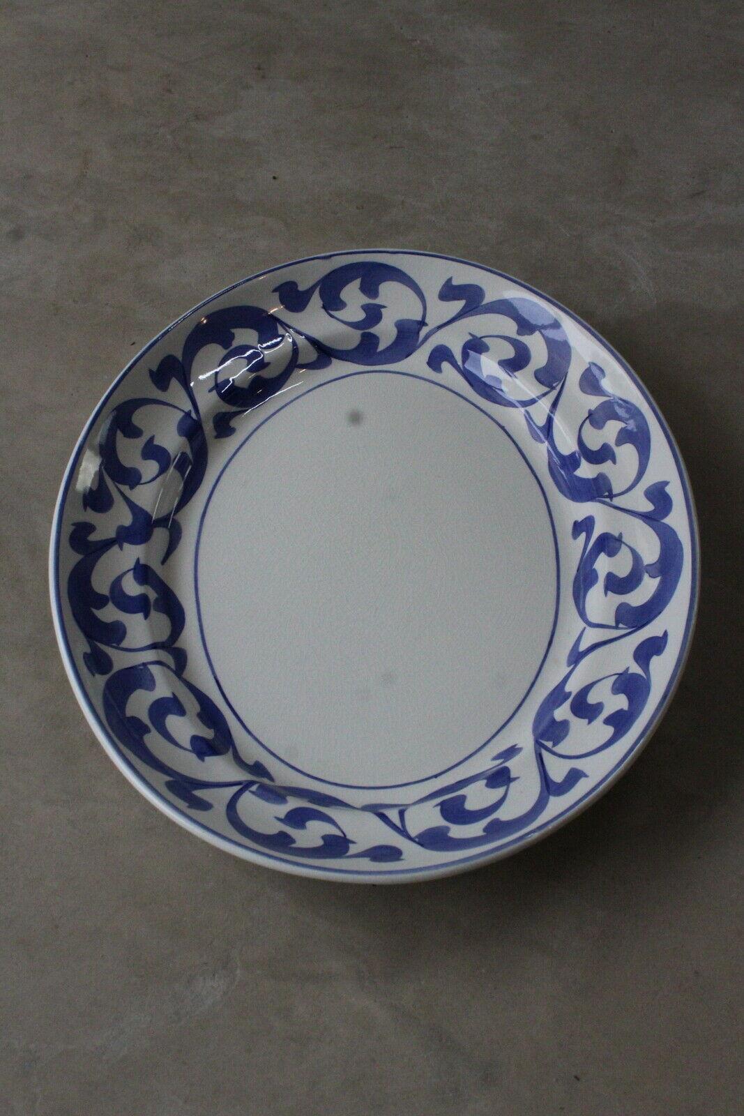 Norman Franks Baker Street Blue & White Oval Serving Plate - Kernow Furniture