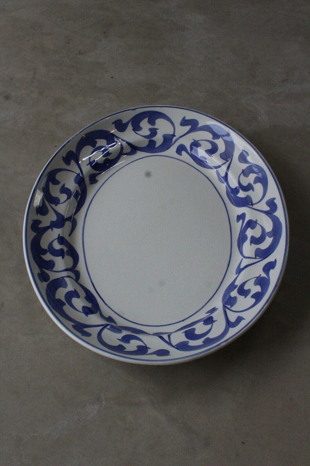 Norman Franks Baker Street Blue & White Oval Serving Plate - Kernow Furniture