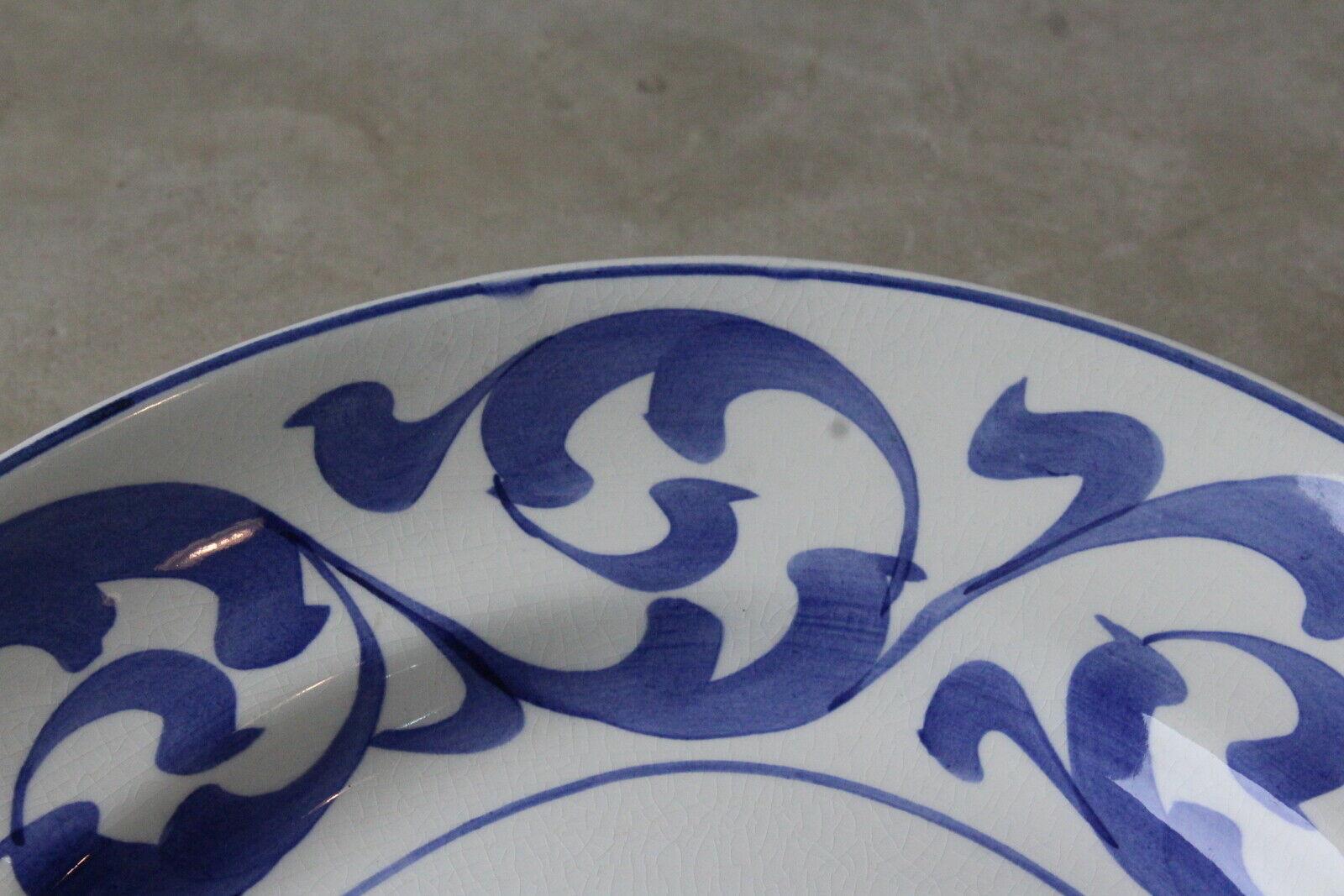 Norman Franks Baker Street Blue & White Oval Serving Plate - Kernow Furniture