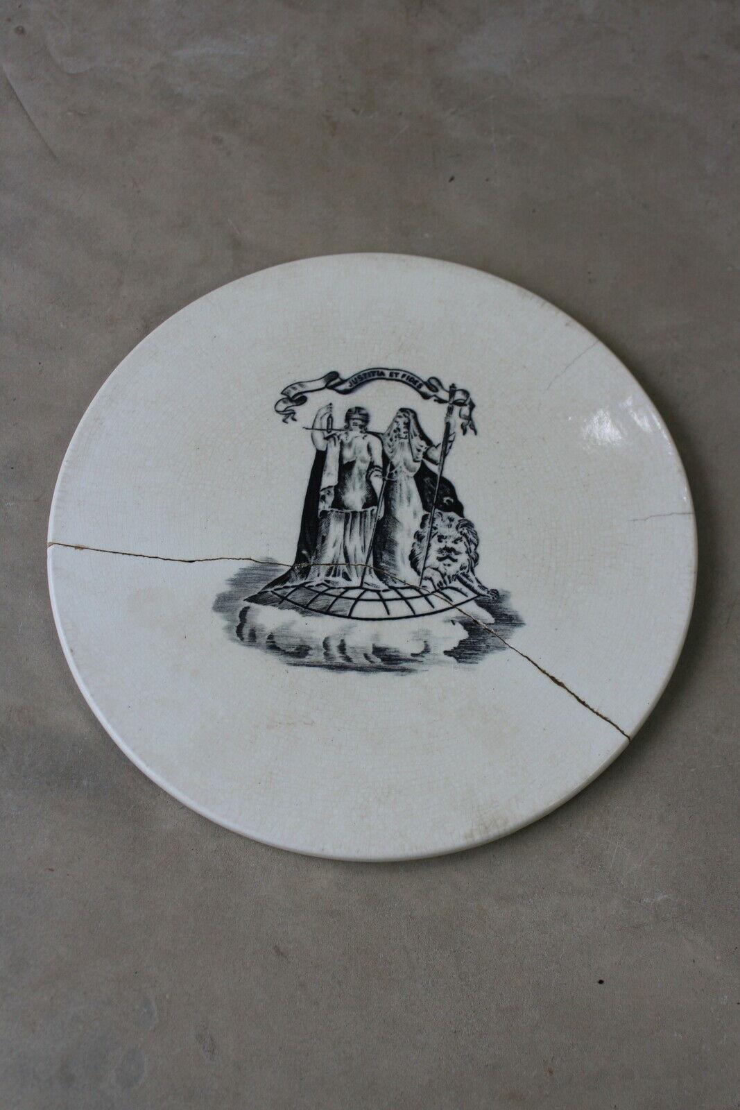 Justitia et fides Antique Scales Plate - Kernow Furniture