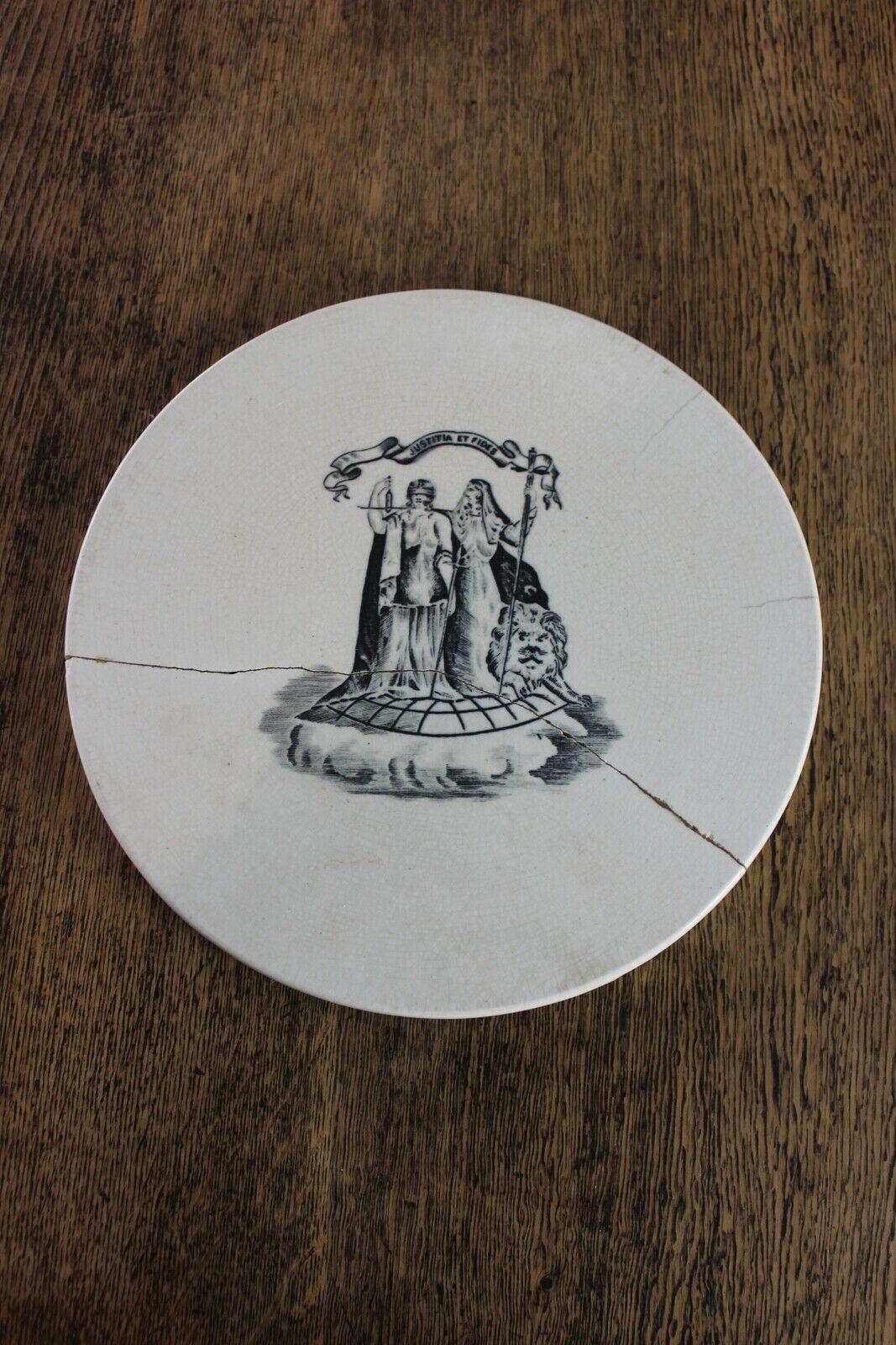 Justitia et fides Antique Scales Plate - Kernow Furniture