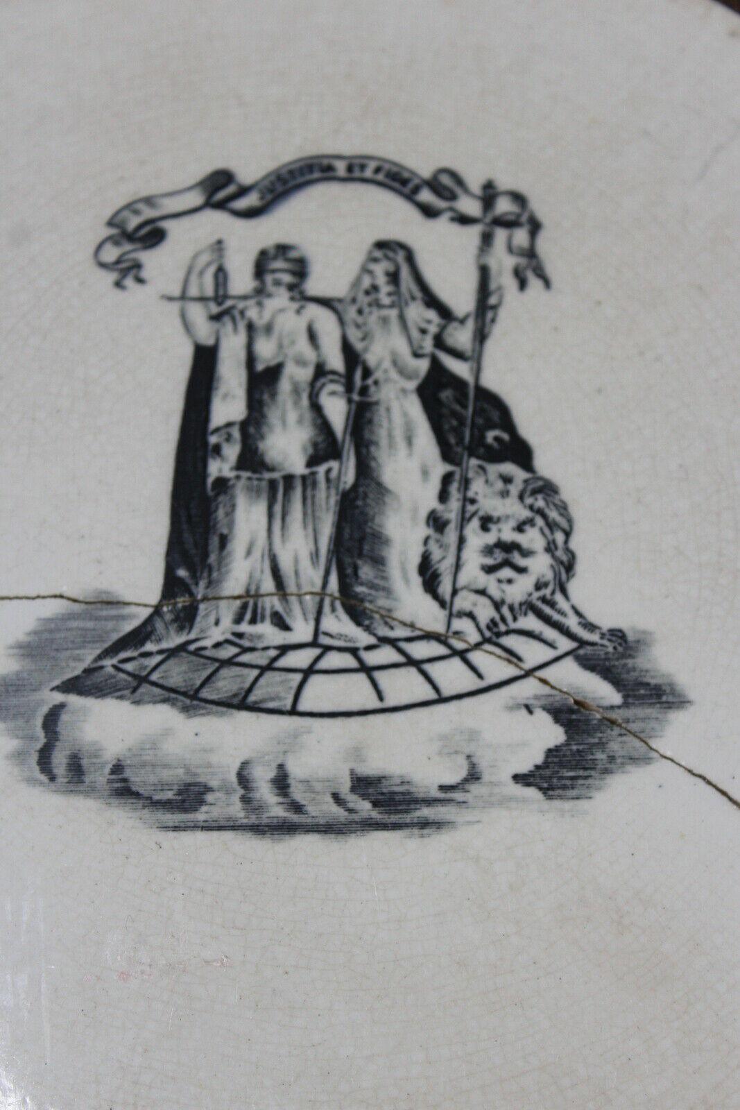 Justitia et fides Antique Scales Plate - Kernow Furniture