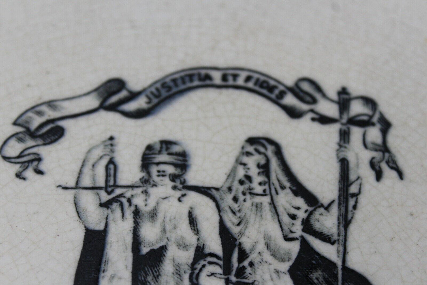 Justitia et fides Antique Scales Plate - Kernow Furniture