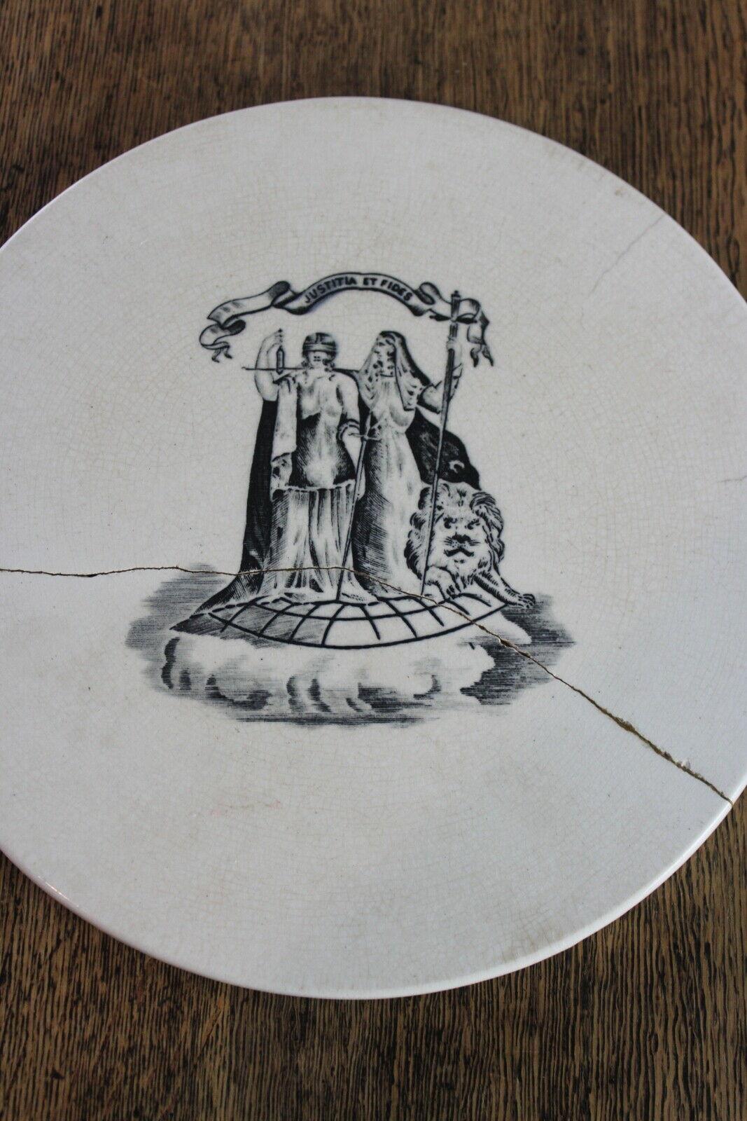 Justitia et fides Antique Scales Plate - Kernow Furniture