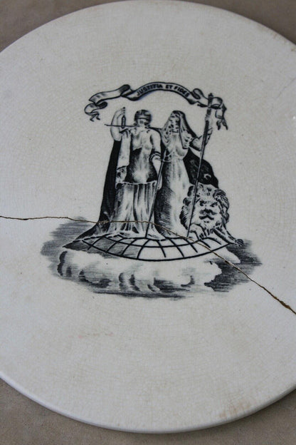 Justitia et fides Antique Scales Plate - Kernow Furniture