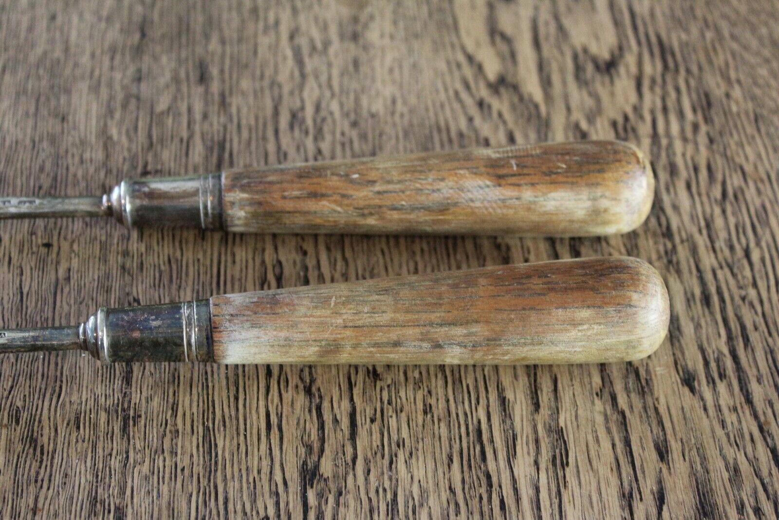 1920s EPNS & Oak Salad Servers - Kernow Furniture