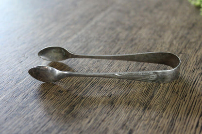 Solid Silver Vintage Sugar Tongs - Kernow Furniture