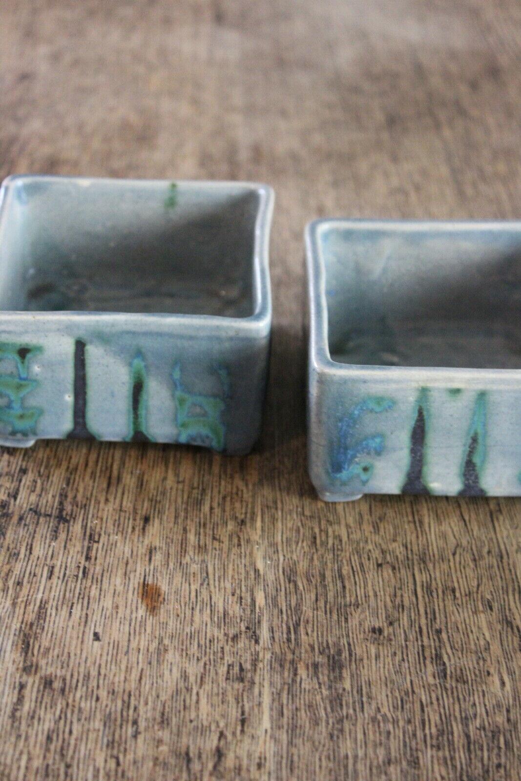 Pair Glazed Square Pots - Kernow Furniture