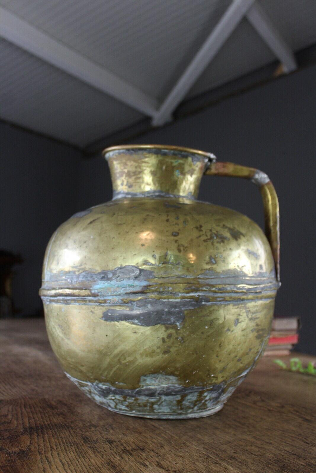 Large Rustic Eastern Brass Jug - Kernow Furniture