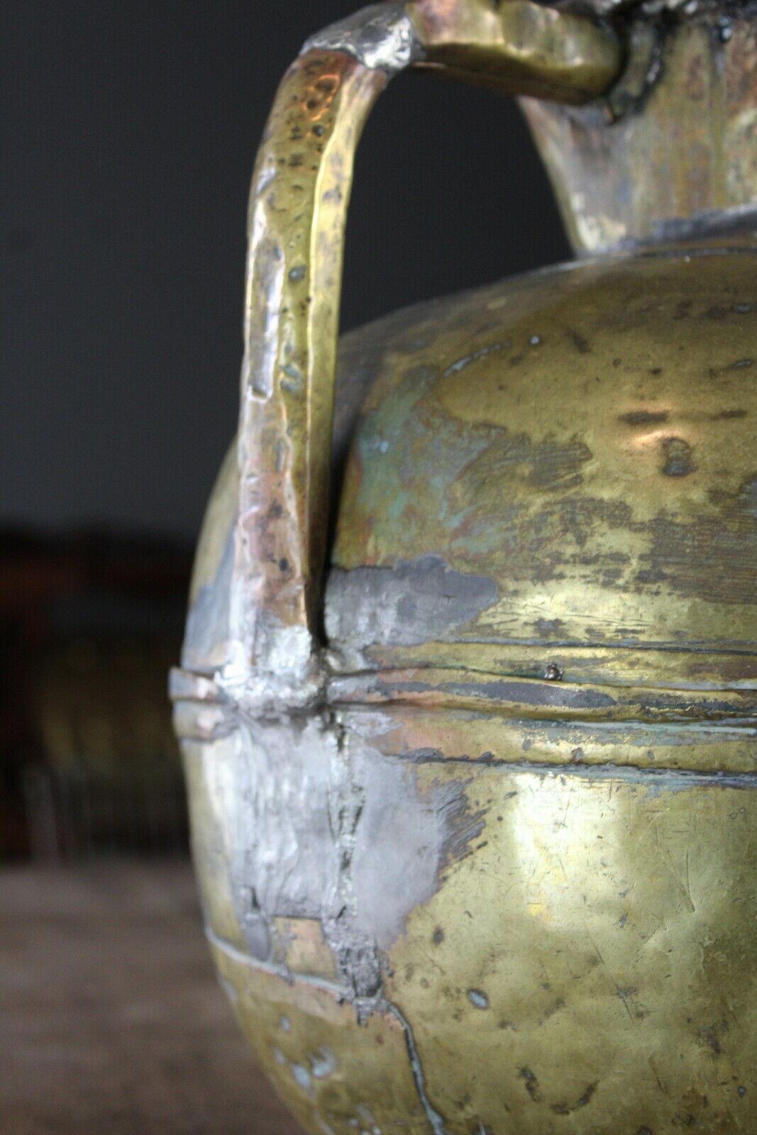 Large Rustic Eastern Brass Jug - Kernow Furniture