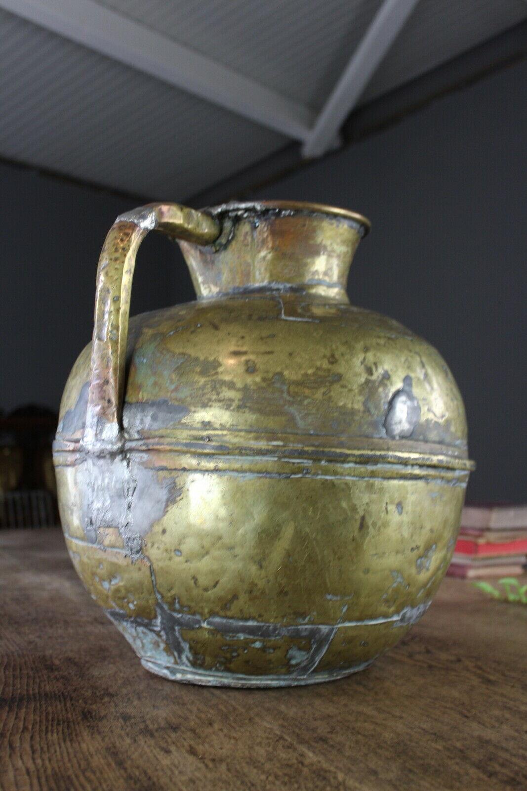 Large Rustic Eastern Brass Jug - Kernow Furniture