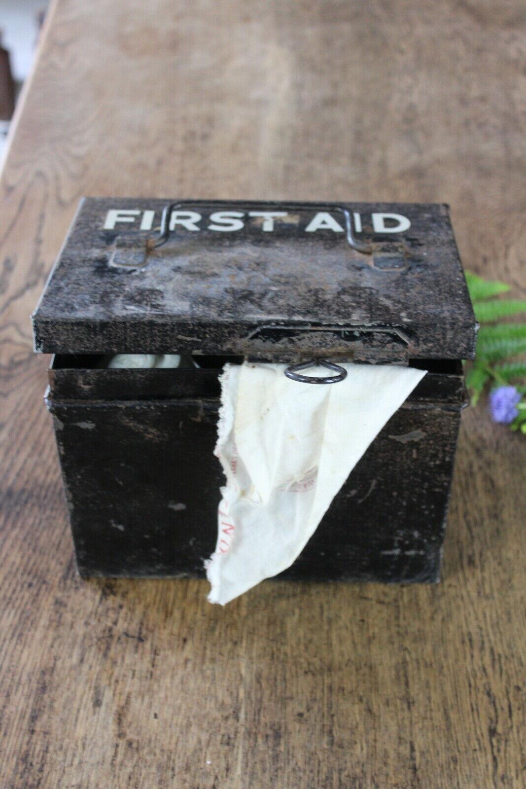 Vintage First Aid Kit Tin Illustrated Triangle Bandage - Kernow Furniture