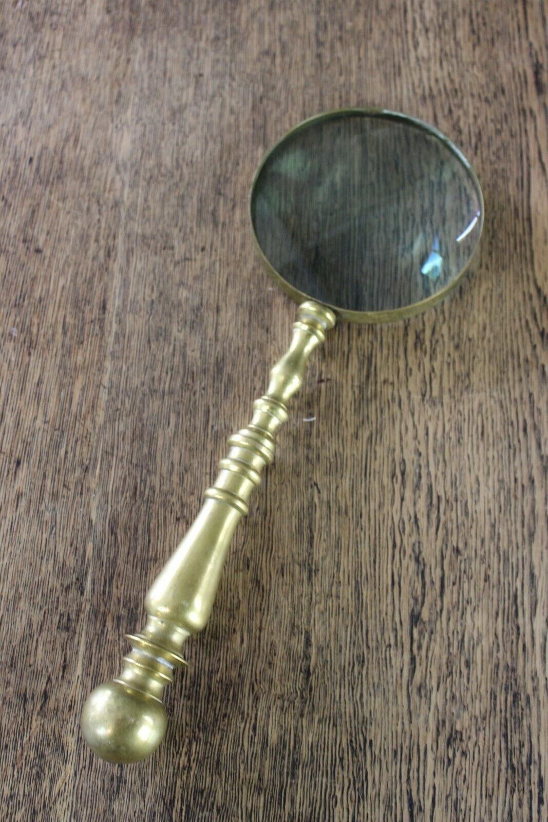 Antique Brass Magnifying Glass - Kernow Furniture