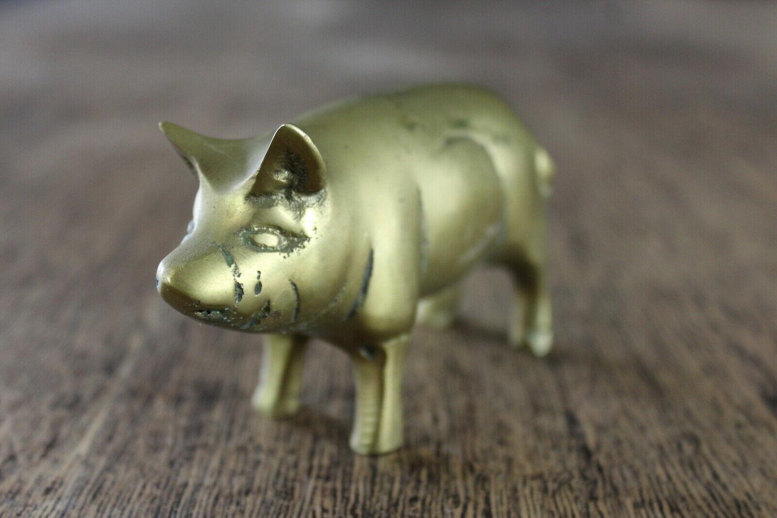 Vintage Brass Pig Ornament - Kernow Furniture