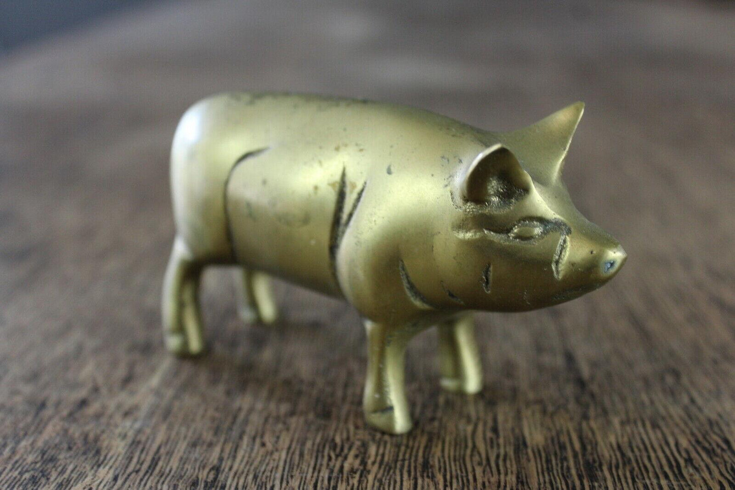 Vintage Brass Pig Ornament - Kernow Furniture