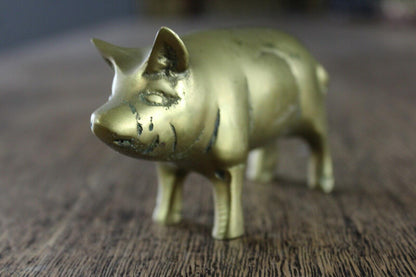 Vintage Brass Pig Ornament - Kernow Furniture