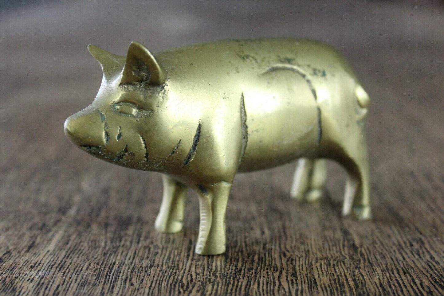 Vintage Brass Pig Ornament - Kernow Furniture