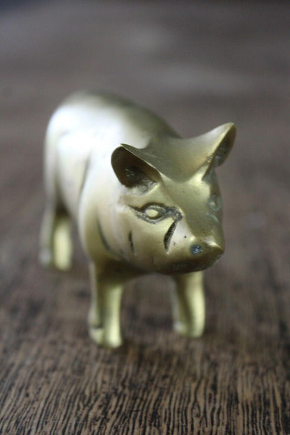 Vintage Brass Pig Ornament - Kernow Furniture