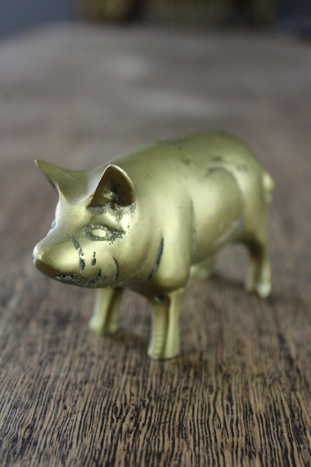 Vintage Brass Pig Ornament - Kernow Furniture