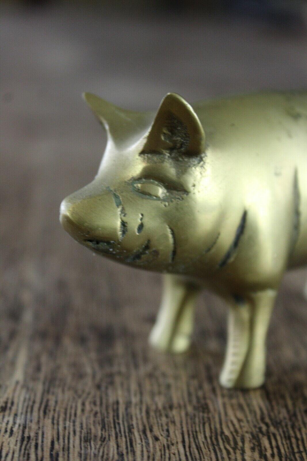 Vintage Brass Pig Ornament - Kernow Furniture