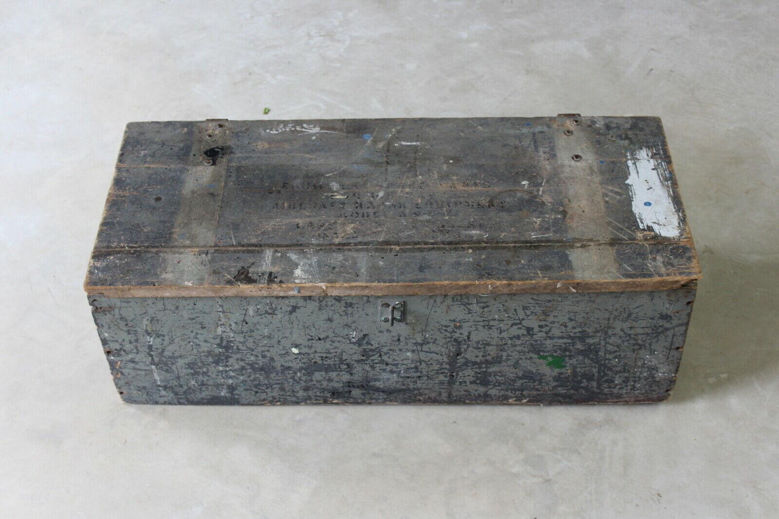 Vintage Wooden Ammunition Box - Kernow Furniture