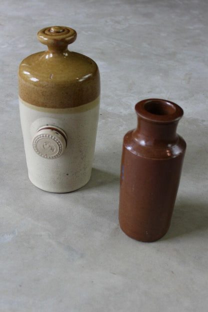 Vintage Stoneware Bottle & Hot Water Bottle - Kernow Furniture