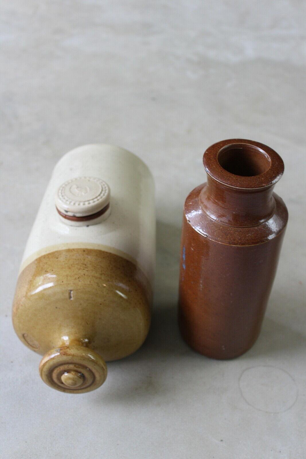 Vintage Stoneware Bottle & Hot Water Bottle - Kernow Furniture