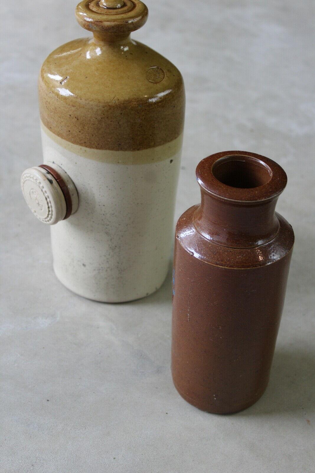 Vintage Stoneware Bottle & Hot Water Bottle - Kernow Furniture