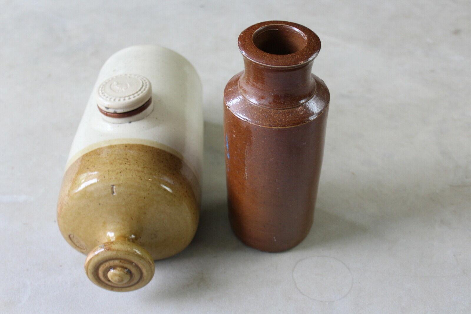 Vintage Stoneware Bottle & Hot Water Bottle - Kernow Furniture