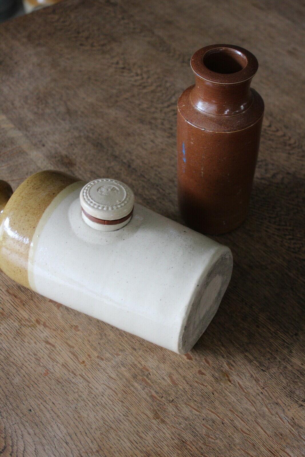 Vintage Stoneware Bottle & Hot Water Bottle - Kernow Furniture