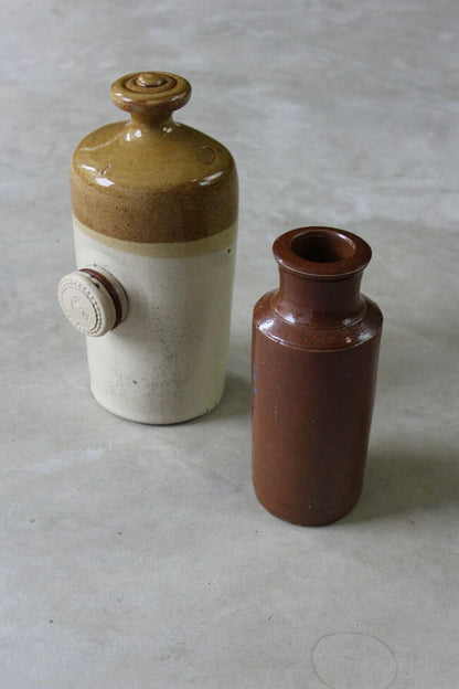 Vintage Stoneware Bottle & Hot Water Bottle - Kernow Furniture