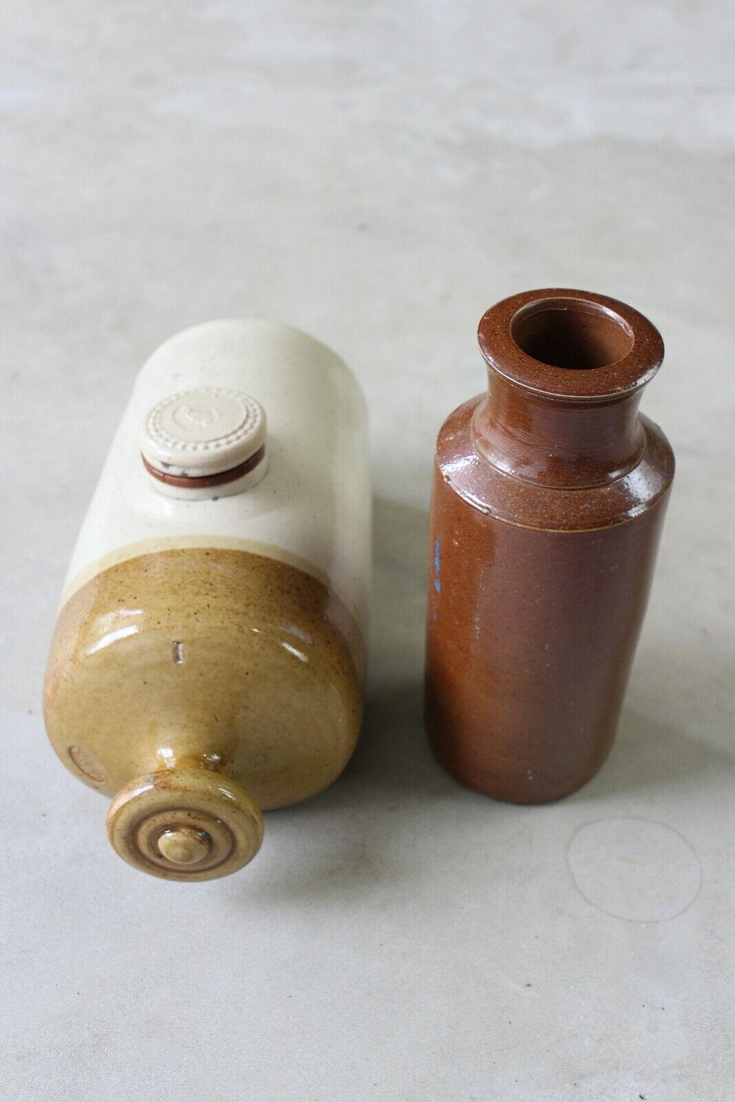 Vintage Stoneware Bottle & Hot Water Bottle - Kernow Furniture