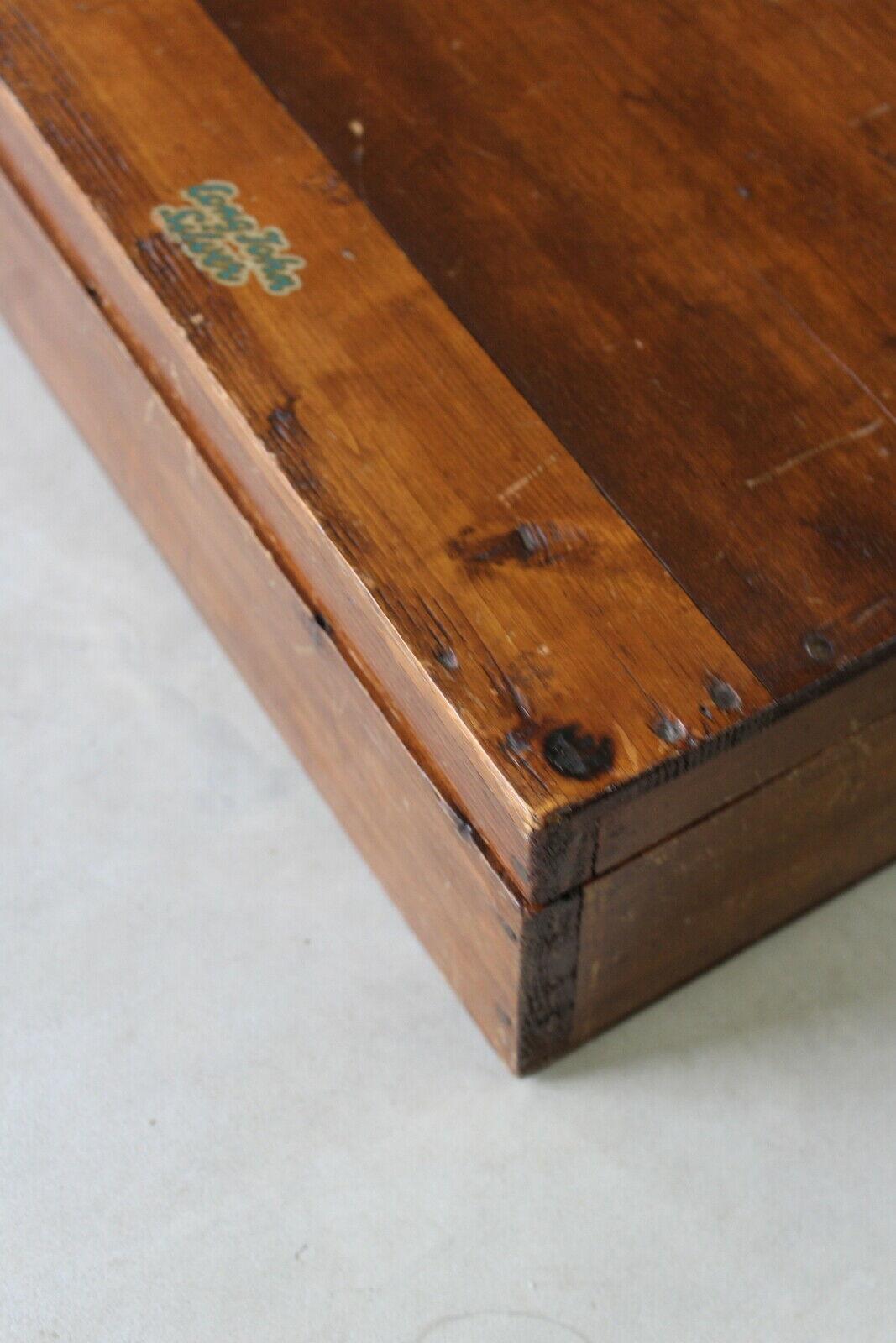 Vintage Wooden Pine Box - Kernow Furniture