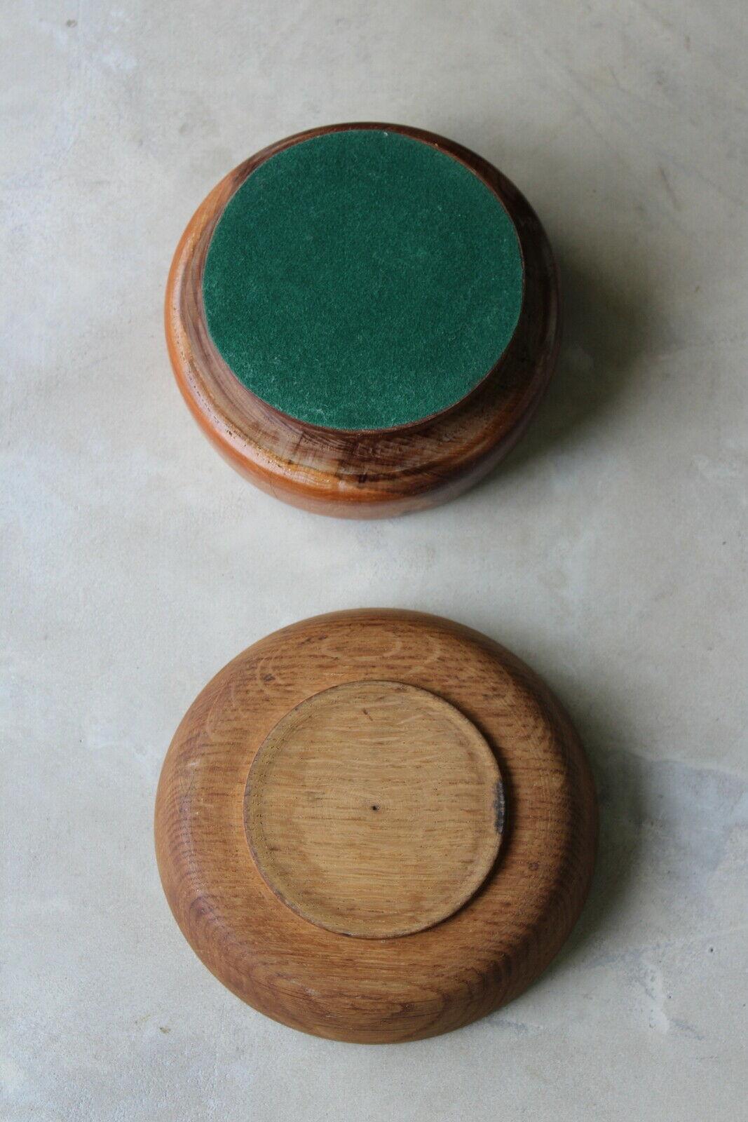 Pair Vintage Wooden Bowls - Kernow Furniture