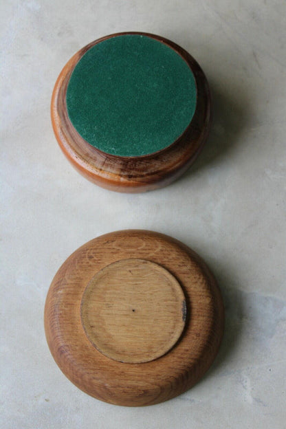 Pair Vintage Wooden Bowls - Kernow Furniture