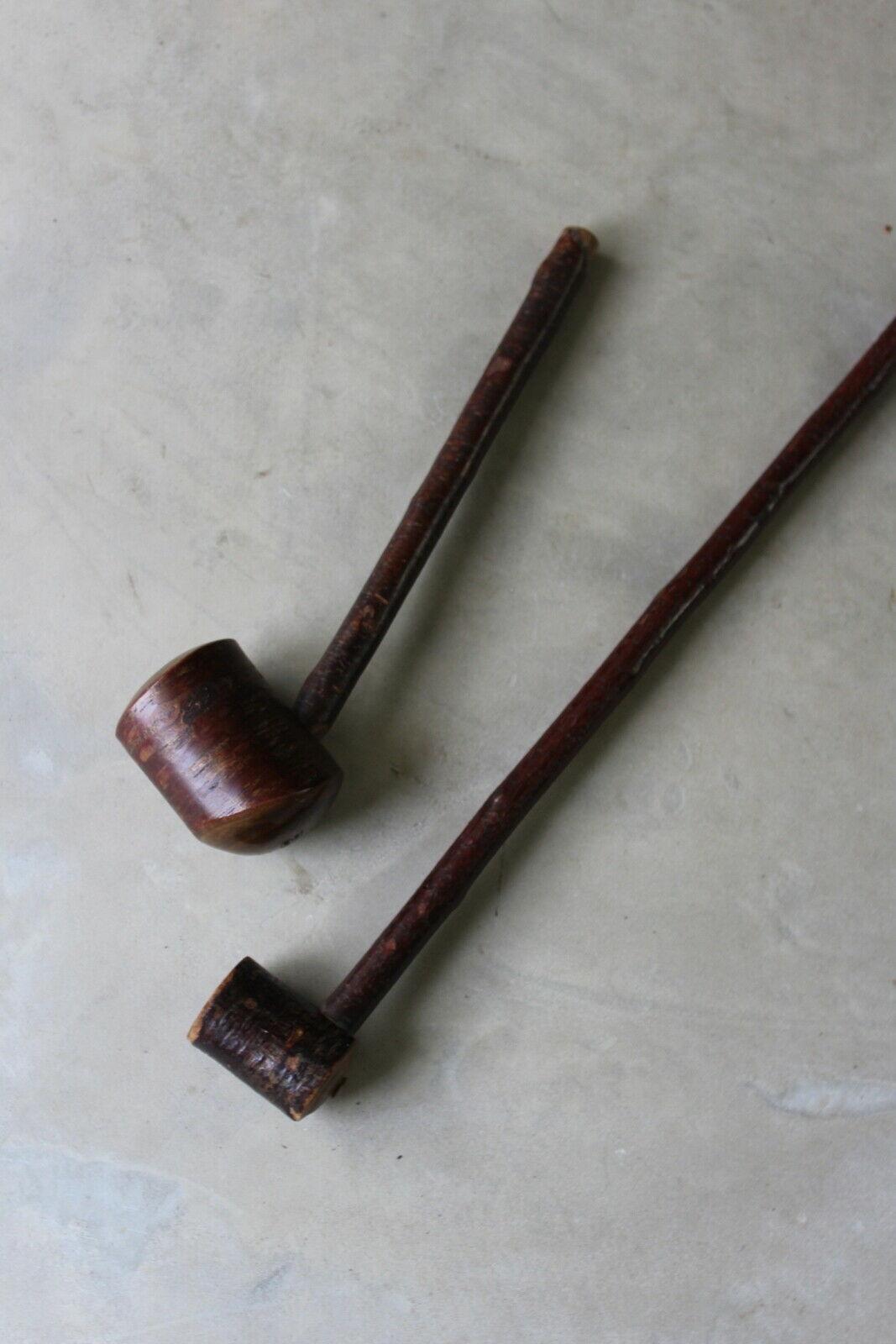 Pair of Vintage Pipes - Ropp De Luxe Wooden Pipe - Kernow Furniture