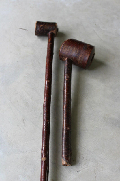 Pair of Vintage Pipes - Ropp De Luxe Wooden Pipe - Kernow Furniture