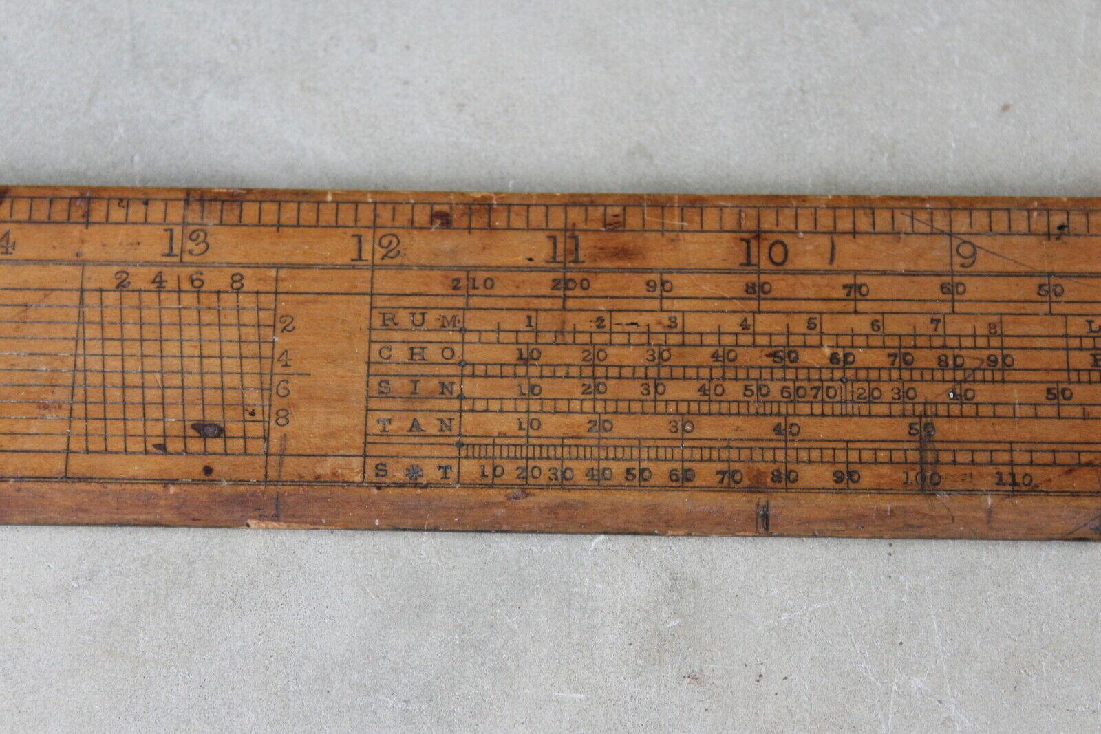 Vintage Gunters Scale Wooden Rule - Kernow Furniture