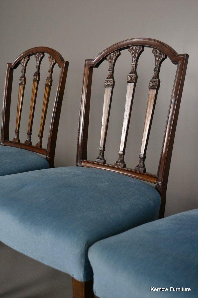 Set 6 Antique Style Mahogany Dining Chairs - Kernow Furniture