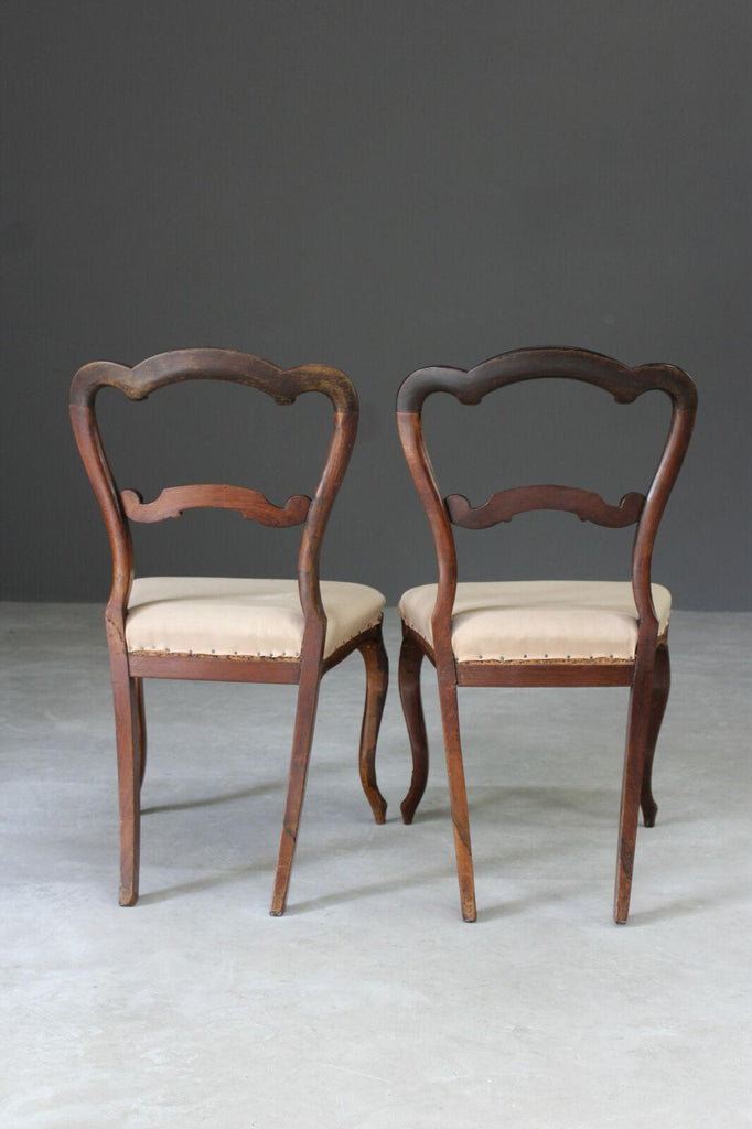 Pair Antique Rosewood Dining Chairs - Kernow Furniture