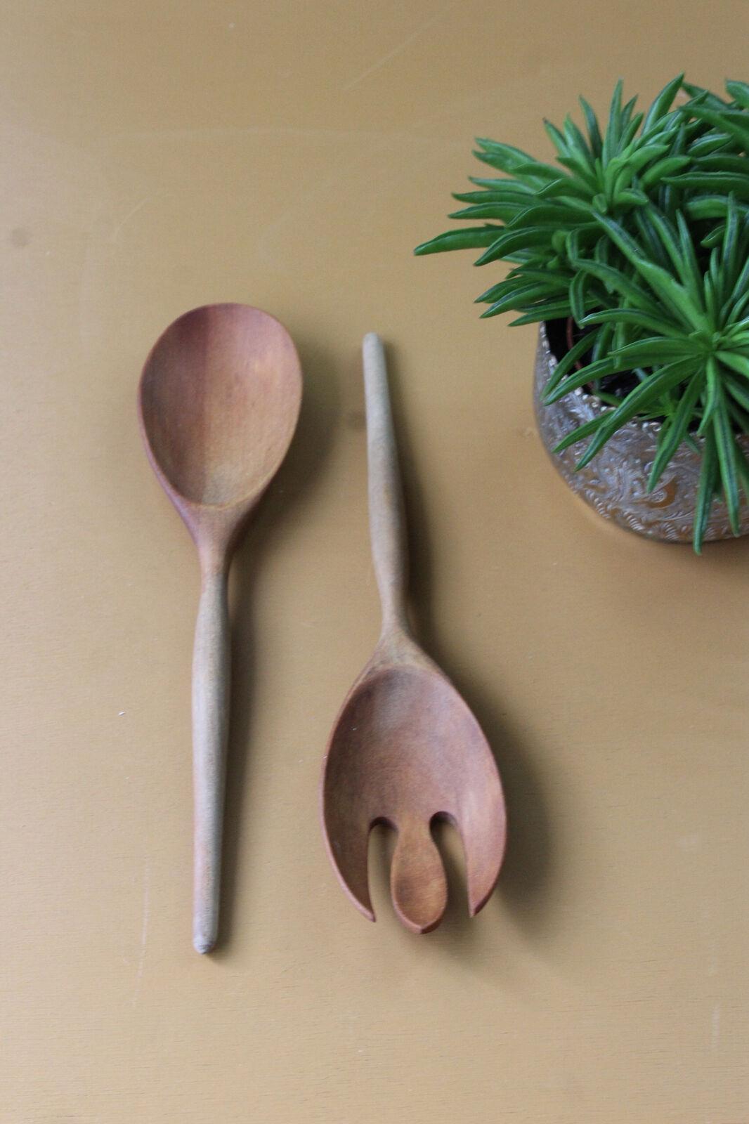 Retro Wooden Salad Servers - Kernow Furniture