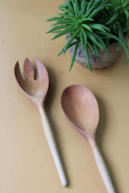 Retro Wooden Salad Servers - Kernow Furniture