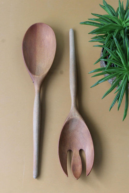 Retro Wooden Salad Servers - Kernow Furniture