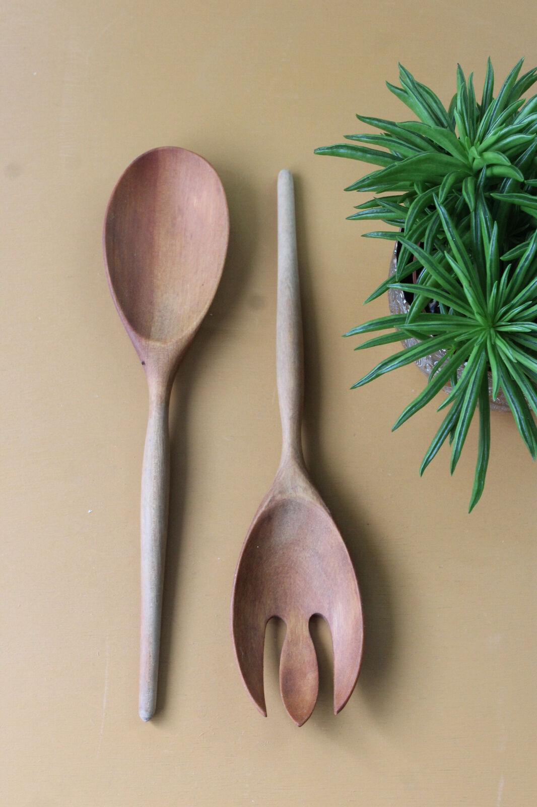 Retro Wooden Salad Servers - Kernow Furniture