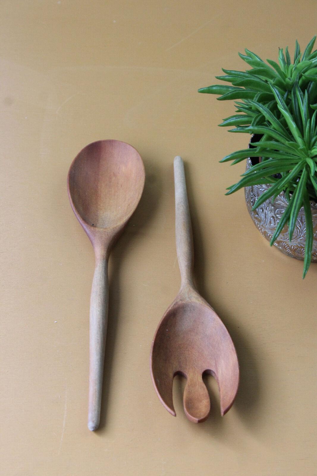 Retro Wooden Salad Servers - Kernow Furniture