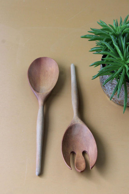 Retro Wooden Salad Servers - Kernow Furniture