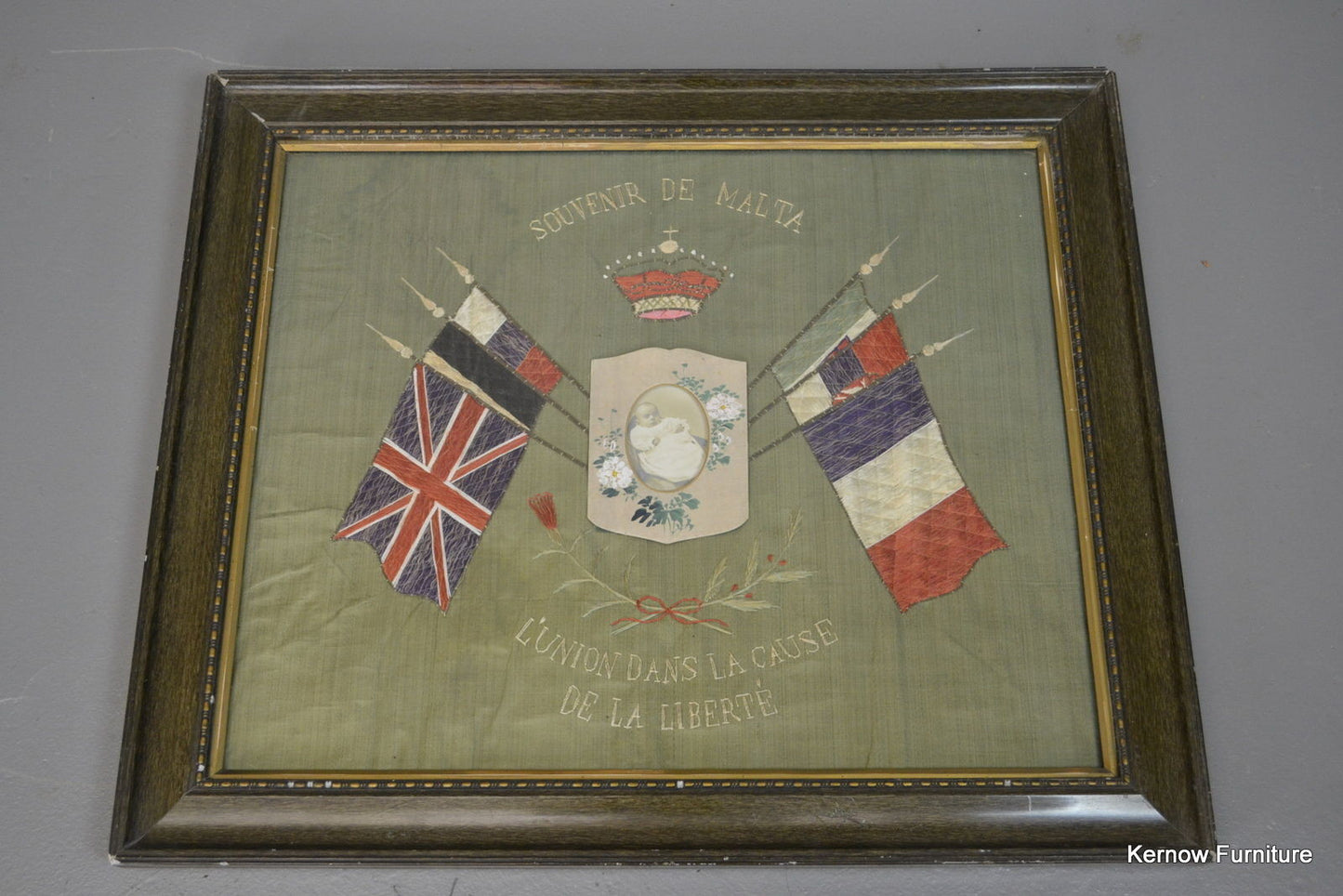 WWI Silk Embroidered Picture - Kernow Furniture