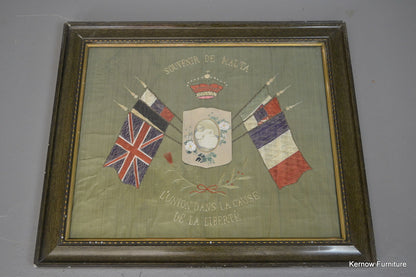 WWI Silk Embroidered Picture - Kernow Furniture