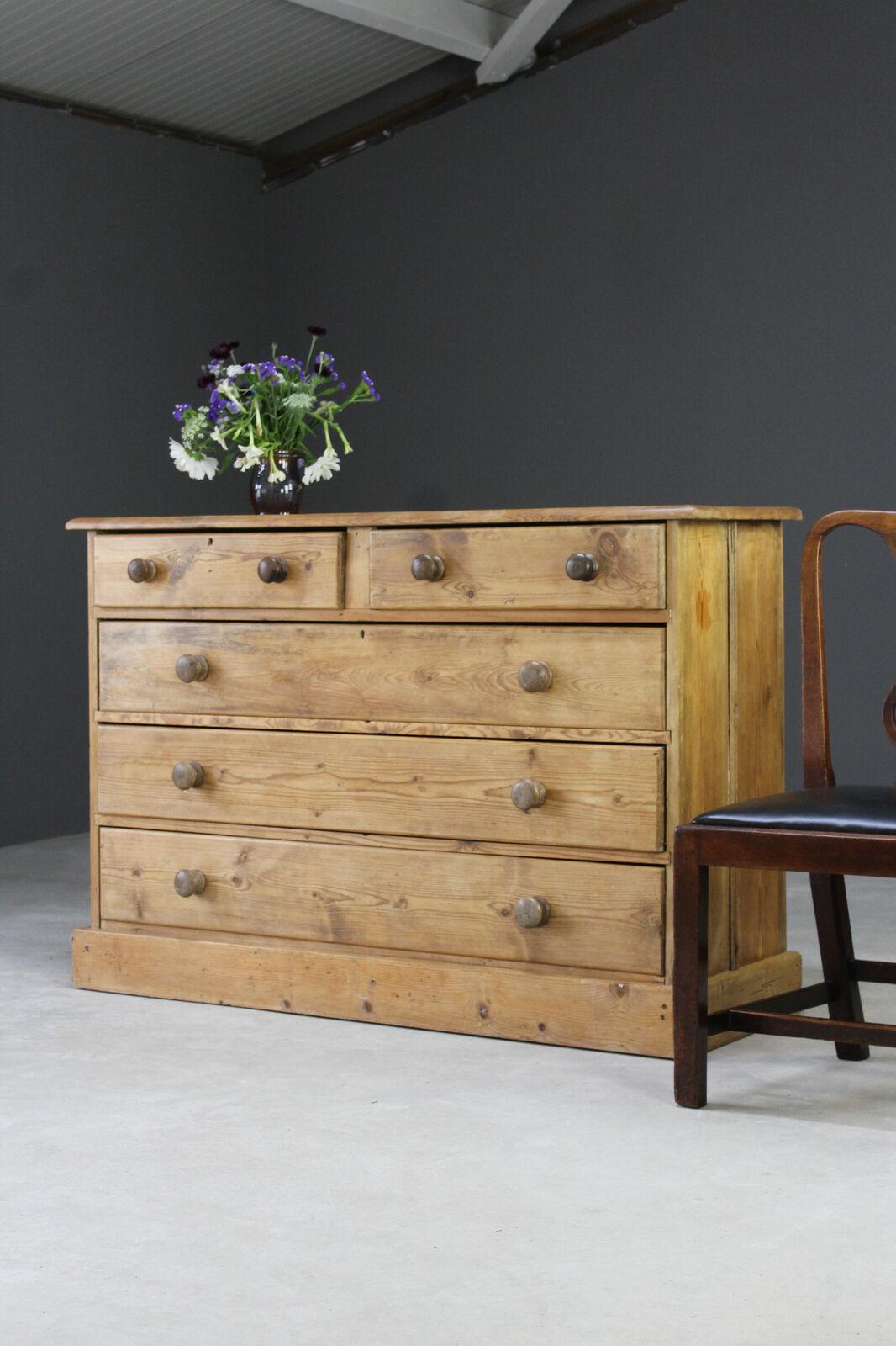 Antique Rustic Pine Chest of Drawers - Kernow Furniture